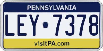 PA license plate LEY7378