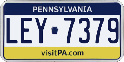 PA license plate LEY7379