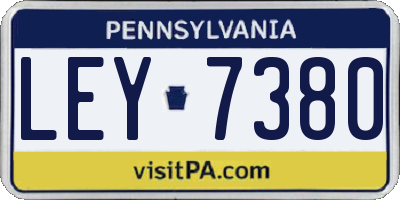 PA license plate LEY7380