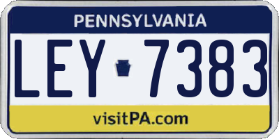 PA license plate LEY7383