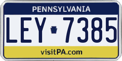 PA license plate LEY7385