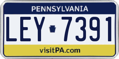 PA license plate LEY7391