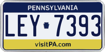 PA license plate LEY7393