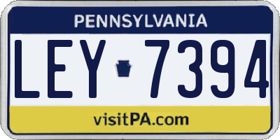 PA license plate LEY7394