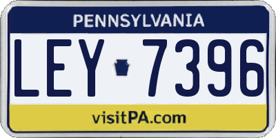 PA license plate LEY7396