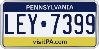 PA license plate LEY7399