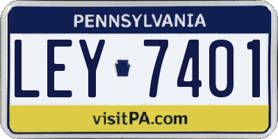 PA license plate LEY7401