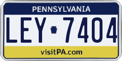 PA license plate LEY7404