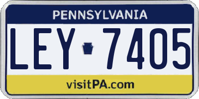 PA license plate LEY7405