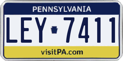 PA license plate LEY7411