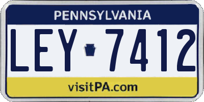 PA license plate LEY7412