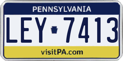 PA license plate LEY7413