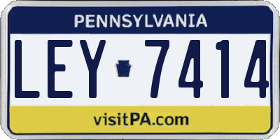 PA license plate LEY7414