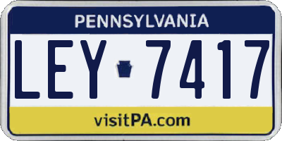PA license plate LEY7417