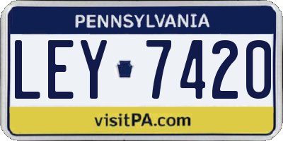 PA license plate LEY7420