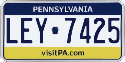 PA license plate LEY7425
