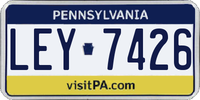 PA license plate LEY7426