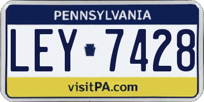 PA license plate LEY7428