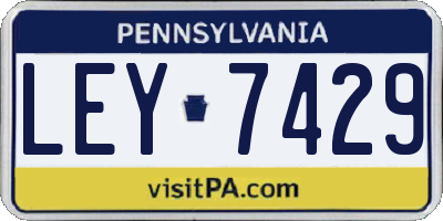 PA license plate LEY7429