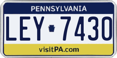 PA license plate LEY7430