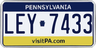 PA license plate LEY7433