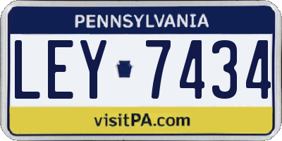 PA license plate LEY7434