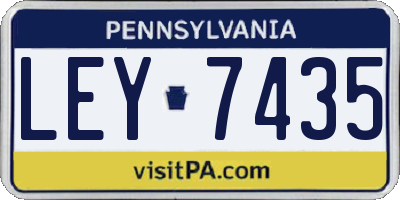 PA license plate LEY7435