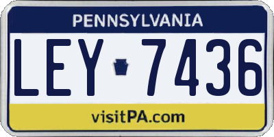 PA license plate LEY7436