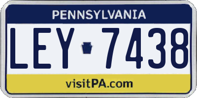 PA license plate LEY7438