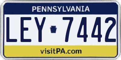 PA license plate LEY7442