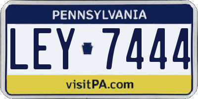 PA license plate LEY7444