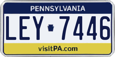 PA license plate LEY7446