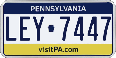 PA license plate LEY7447