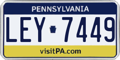 PA license plate LEY7449