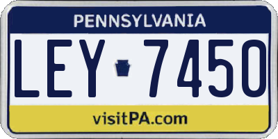 PA license plate LEY7450