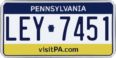 PA license plate LEY7451