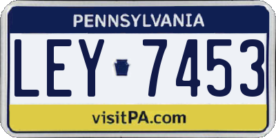 PA license plate LEY7453