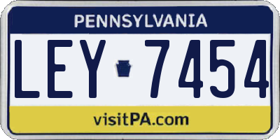 PA license plate LEY7454