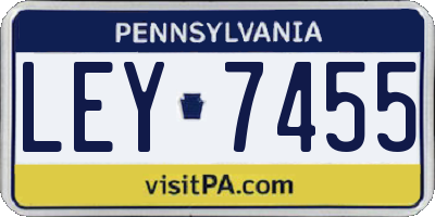 PA license plate LEY7455