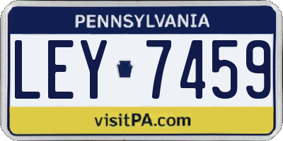 PA license plate LEY7459