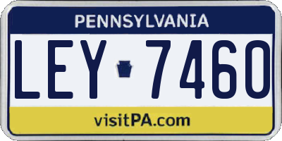 PA license plate LEY7460