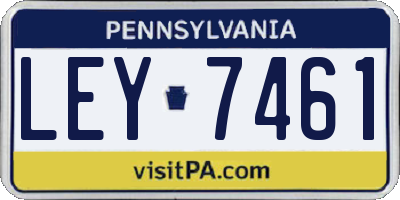 PA license plate LEY7461