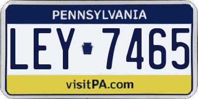 PA license plate LEY7465