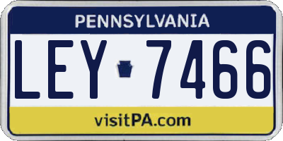 PA license plate LEY7466