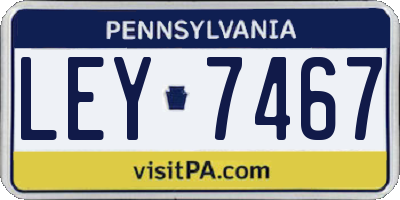 PA license plate LEY7467