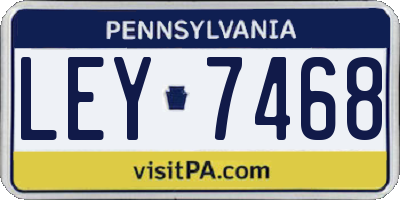 PA license plate LEY7468