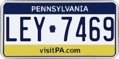 PA license plate LEY7469