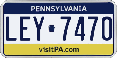 PA license plate LEY7470