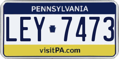 PA license plate LEY7473