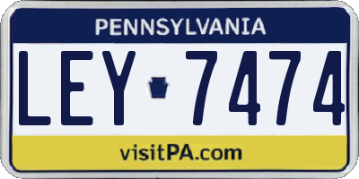 PA license plate LEY7474
